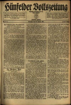 Ausgabe vom Dienstag, den 25. Januar 1921.