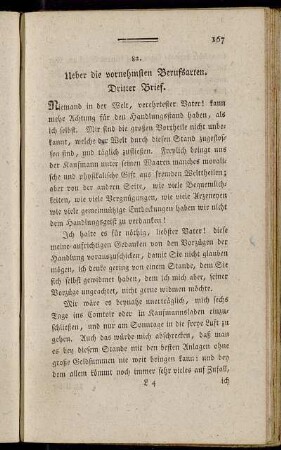 82. Ueber die vornehmsten Berufsarten. Dritter Brief