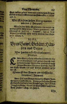 XLIII. Vom Bawe/ Gebäw/ Häusern und Betten.