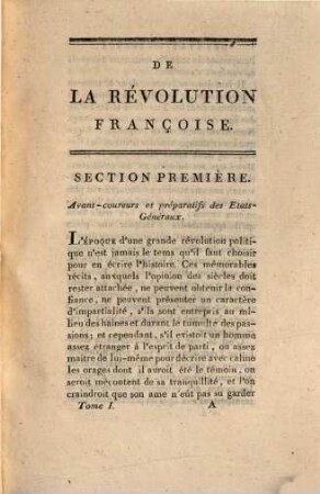 De la Révolution françoise. 1 (1797)