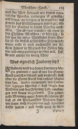 Was eigentlich Zauberey sey?