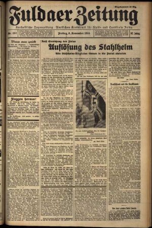 Ausgabe vom Freitag, den 08. November 1935.