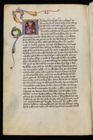 Initiale N: Kaiser Heinrich mit Szepter und Reichsapfel
