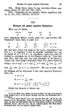 XII. Potenzen mit ganzen negativen Exponenten.