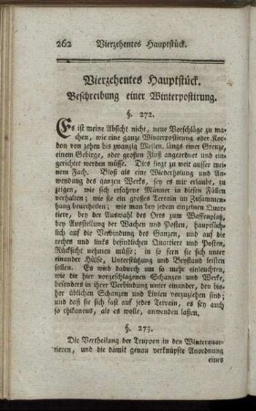 Vierzehentes Hauptstück. Beschreibung einer Winterpostirung