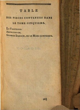 Oeuvres de Molière. 5. Le Tartuffe. Amphitryon. George Dandin, ou le Mari confondu. - 360 S.