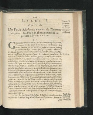 Libri I. Caput X. De Pede ... seu Pede, in aliena curiose se ingerente & Dominante.