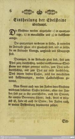 Eintheilung der Edelsteine überhaupt