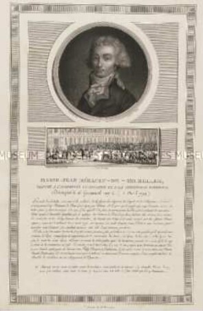 Porträt des Deputierten Marie Jean Hérault de Séchelles/ Volksaufstand am 31. Mai 1793 (aus einer Porträtfolge zur Französischen Revolution)
