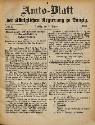 Amtsblatt der Regierung zu Danzig. 1880