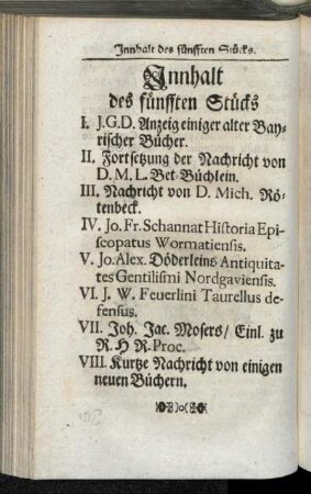 Innhalt des fünfften Stücks