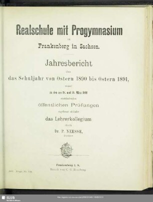 [15.]1890/91: Jahresbericht : über das Schuljahr ...