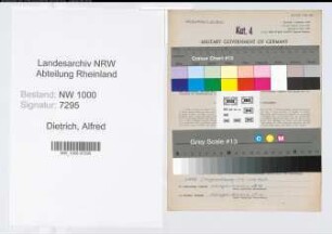 Entnazifizierung Alfred Dietrich, geb. 16.07.1898 (Zollsekretaer)