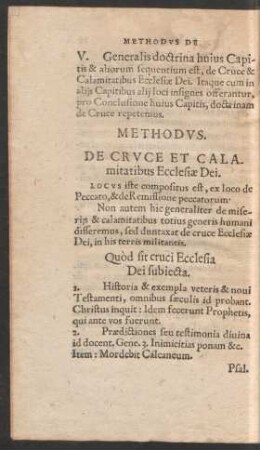 Methodus. De Cruce Et Calamitatibus Ecclesiae Dei.