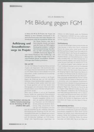 Mit Bildung gegen FGM