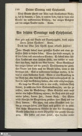 Am dritten Sonntage nach Epiphanias
