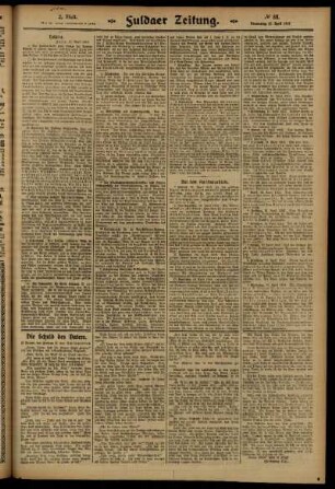 Zweite Ausgabe vom Donnerstag, den 17. April 1913.
