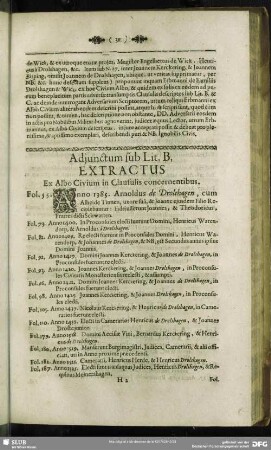 Adjunctum sub Lit. B. Extractus Ex Albo Civium in Clausulis concernentibus