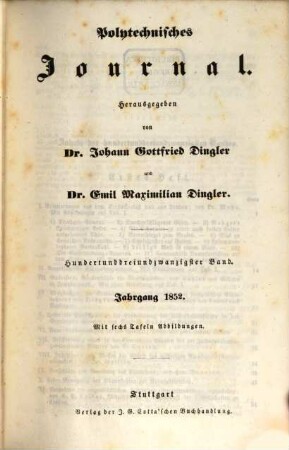 Polytechnisches Journal. 123, 123. 1852