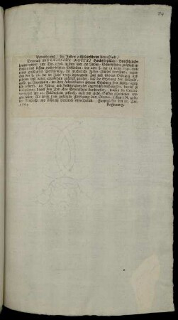 Verordnung, die Juden-Geleitschein betreffend : Zweybrücken den 21. Jan. 1764.