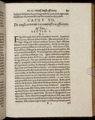 Caput VII. De causis externis vis compulsivæ, efficiente & fine.