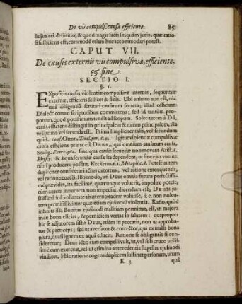 Caput VII. De causis externis vis compulsivæ, efficiente & fine.