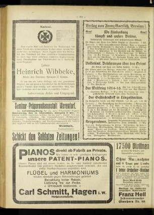 Nachruf : [Heinrich Wibbeke]