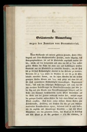 L. Erläuternde Anmerkung wegen des Ansatzes von Brennmaterial
