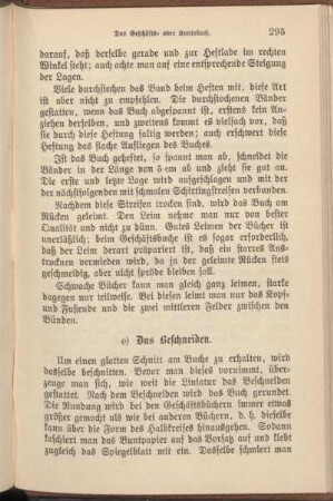 e) Das Beschneiden.