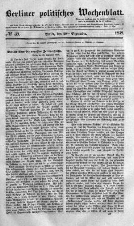 No 39, 29. September 1838