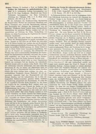 231 [Rezension] Bousset, Wilhelm, Die Religion des Judentums im späthellenistischen Zeitalter