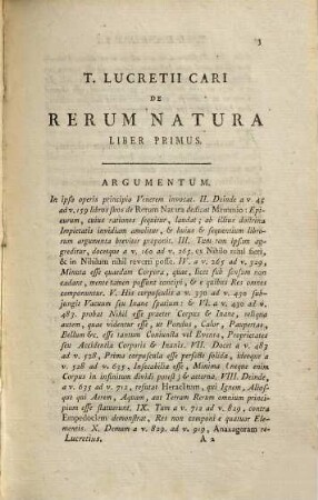 Titi Lucretii Cari De Rerum Natura Libri Sex : Ad Optimas Editiones Collati