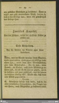 Zweites Kapitel. Von den Pflichten, welche der christliche Soldat zu erfüllen hat