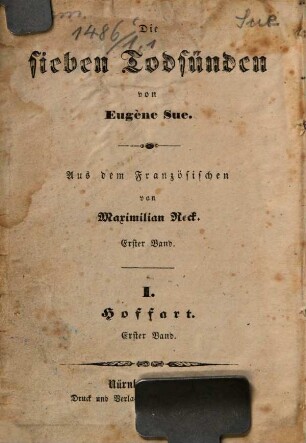 Die sieben Todsünden. 1,1, Bd.1 Hoffart ; Die Herzogin , Bd. 1
