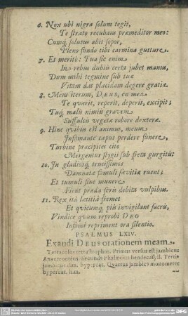 Psalmus LXIV. Exaudi Deus orationem meam