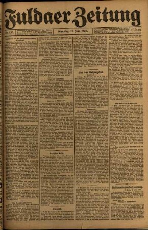 Ausgabe vom Dienstag, den 15. Juni 1920.