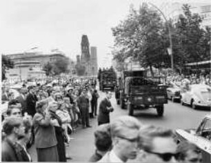Ankunft amerikanischer Truppen in Berlin nach dem Mauerbau