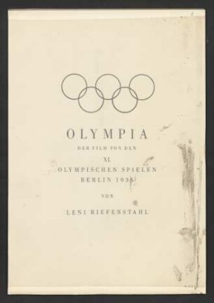 Olympia: Der Film von den XI. Olympischen Spielen, Berlin 1936