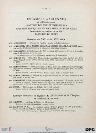 Gravures des XVIe et XVIIe siècles (Nr. 637-644)