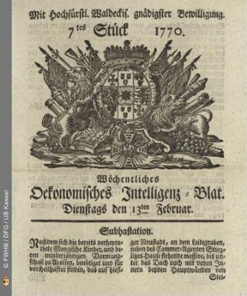 7tes Stueck, Dienstags den 13ten Februar 1770