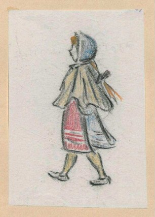Mädchen mit langem Haar und rotem Rock