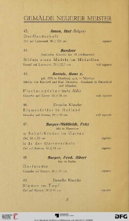 Gemälde neuerer Meister (NR. 43-124)