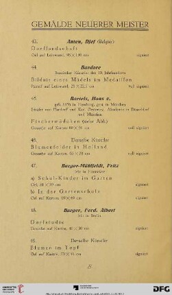 Gemälde neuerer Meister (NR. 43-124)