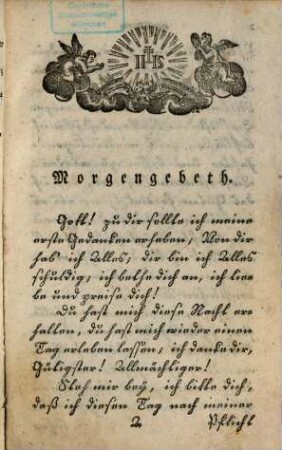 Auserlesene Andachtsübungen zur Morgen- und Abendzeit ... : Nebst d. Vesperandacht u. Kreuzweg