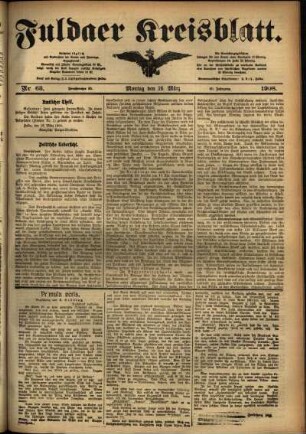 Ausgabe vom Montag, den 16. März 1908.