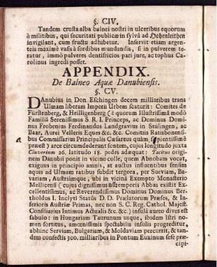 Appendix. De Balneo Aquae Danubiensis