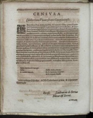 Censura. Approbatio