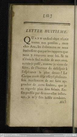 Lettre Huitiéme