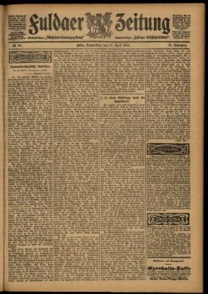 Zweite Ausgabe vom Donnerstag, den 14. April 1904.