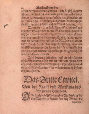 Das Dritte Capitel. Von der Krafft vnd Wirckung des Northeuser Brunnens.